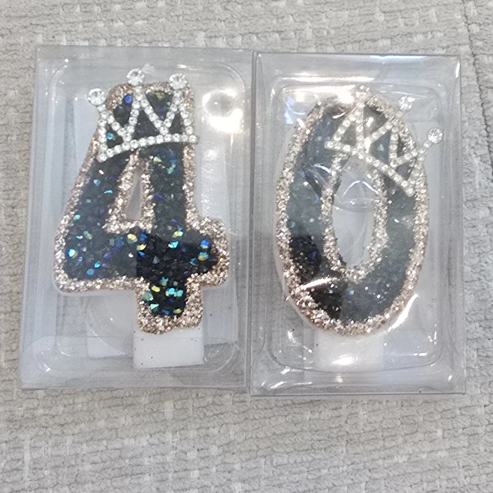 Glittery 40th Birthday Cake Toppers